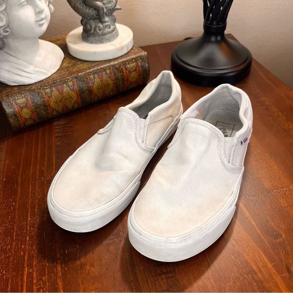 Vans White Slip-On Sneakers